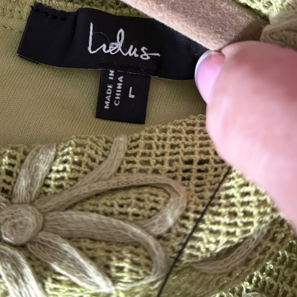 Lulu's Danalee Lime Green Embroidered MIdid Dress sz LG NWT - Picture 7 of 12